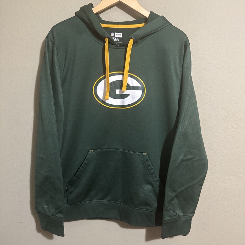 Green Bay Packers Hoodie Sweatshirt Mens Large Green NFL Football Team Apparel